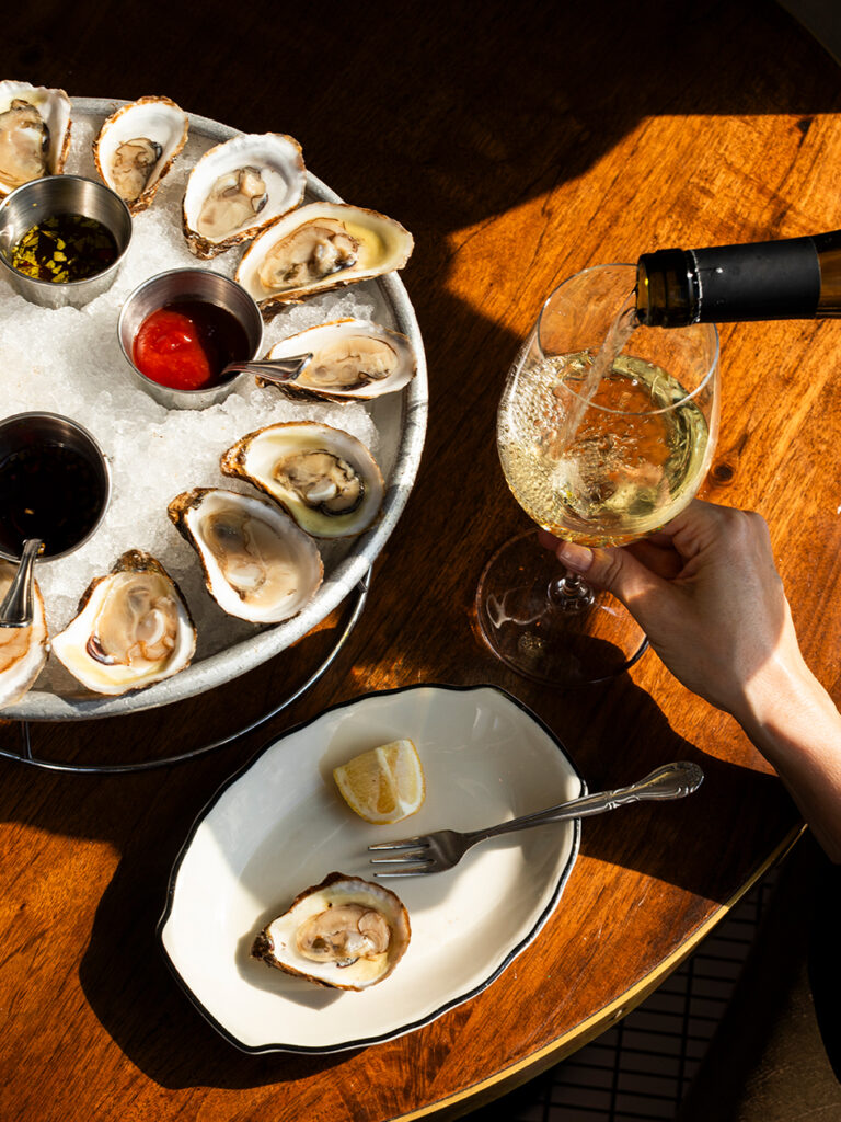 luxury photographer lifestyle - oysters and wine