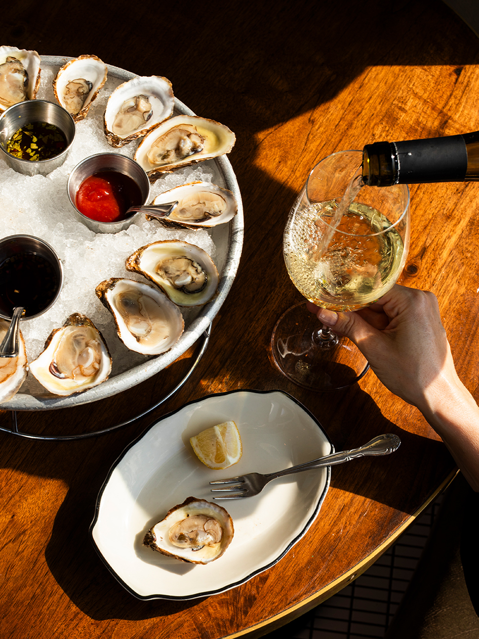 luxury photographer lifestyle - oysters and wine