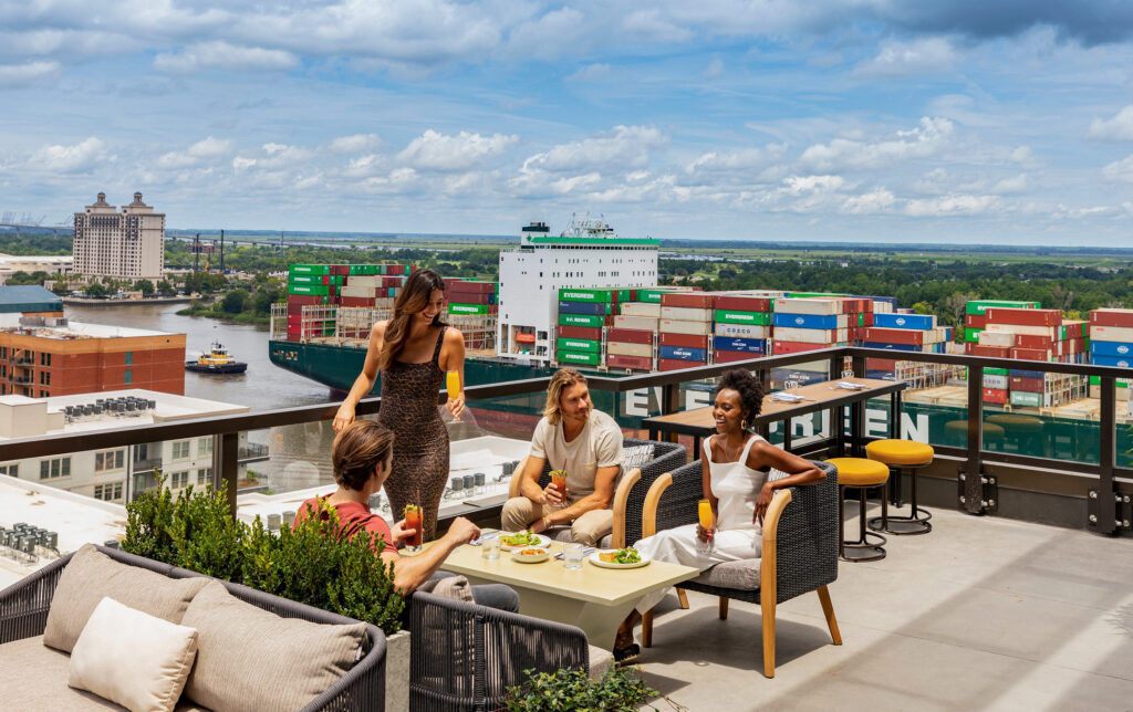 thompson savannah rooftop seating area